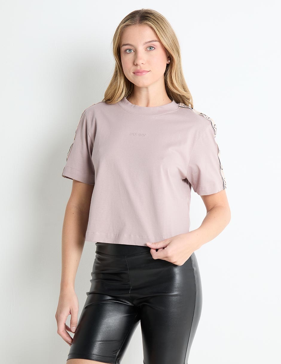 Sudadera Con Capucha Guess Eco Cropped Logo Mujer Negras De