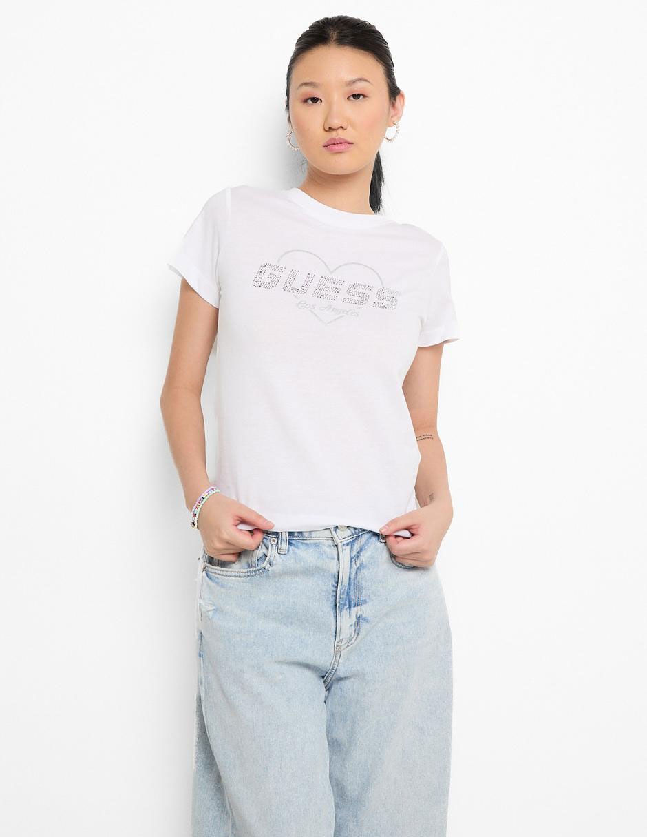 Playera manga corta Guess cuello redondo para mujer Liverpool
