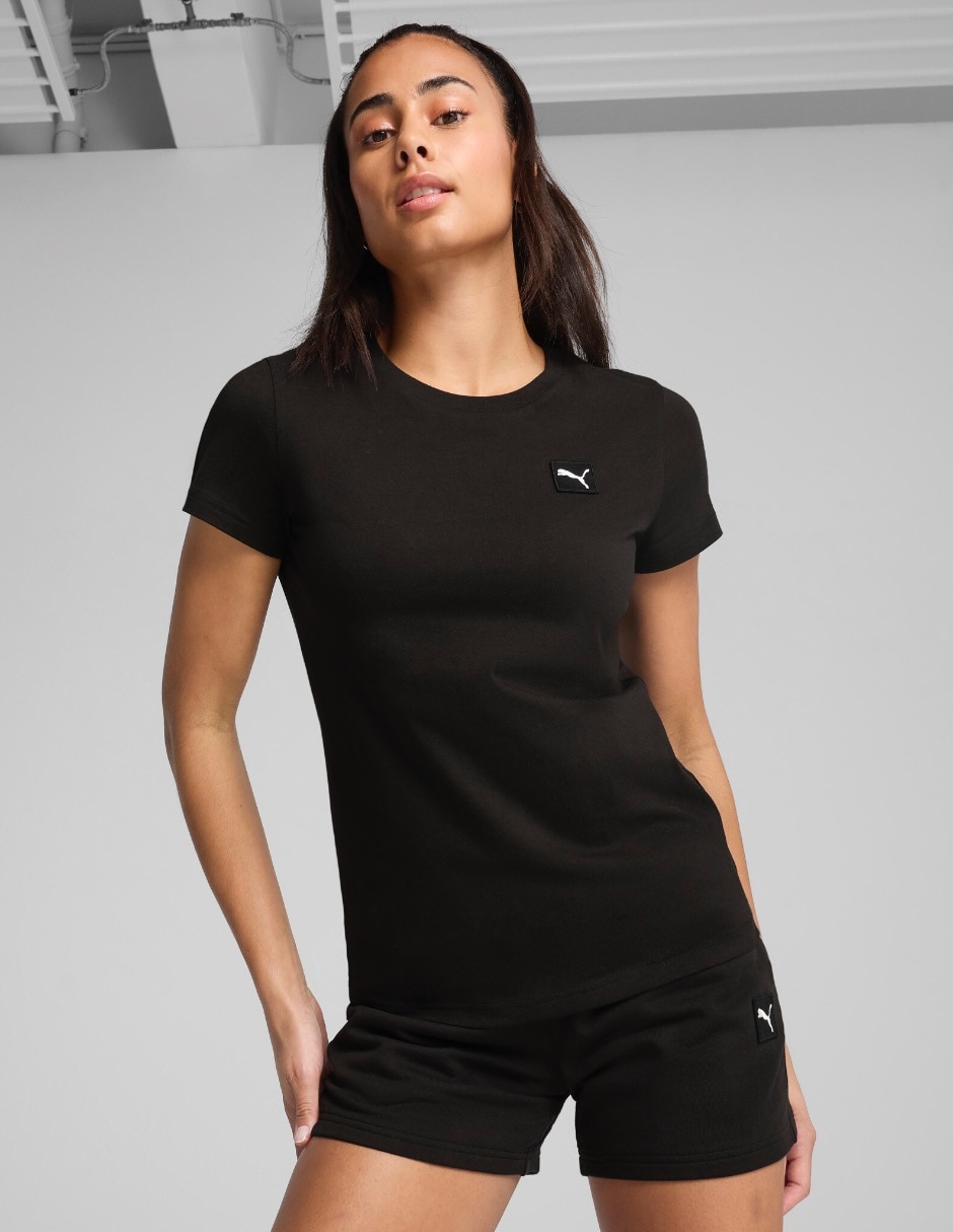Playera manga corta Ess Elevated Eee cuello redondo para mujer