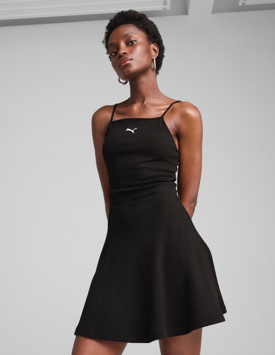 Vestido corto athleisure Puma Wardrobe Ess para mujer