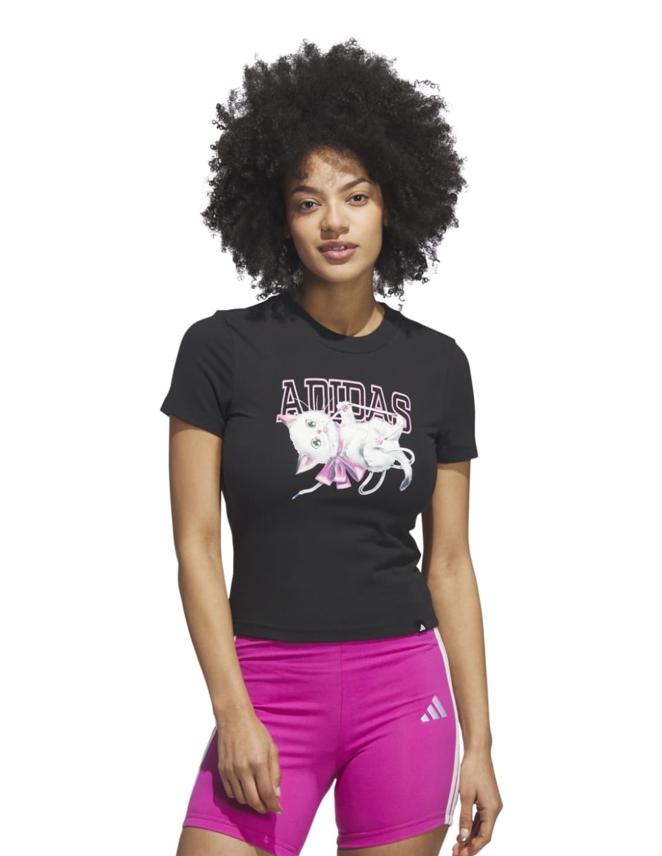 Playera manga corta cuello redondo para mujer