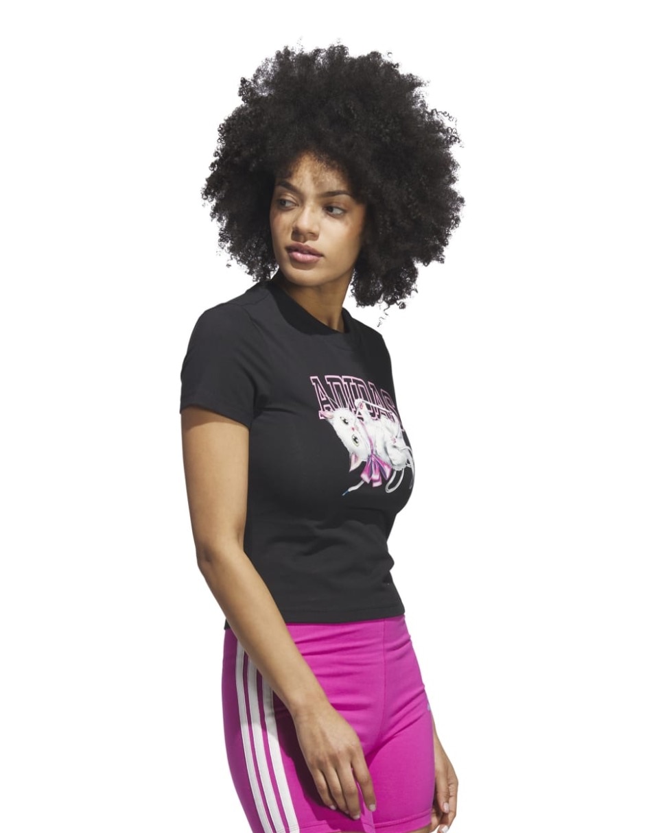 Playera manga corta cuello redondo para mujer 4
