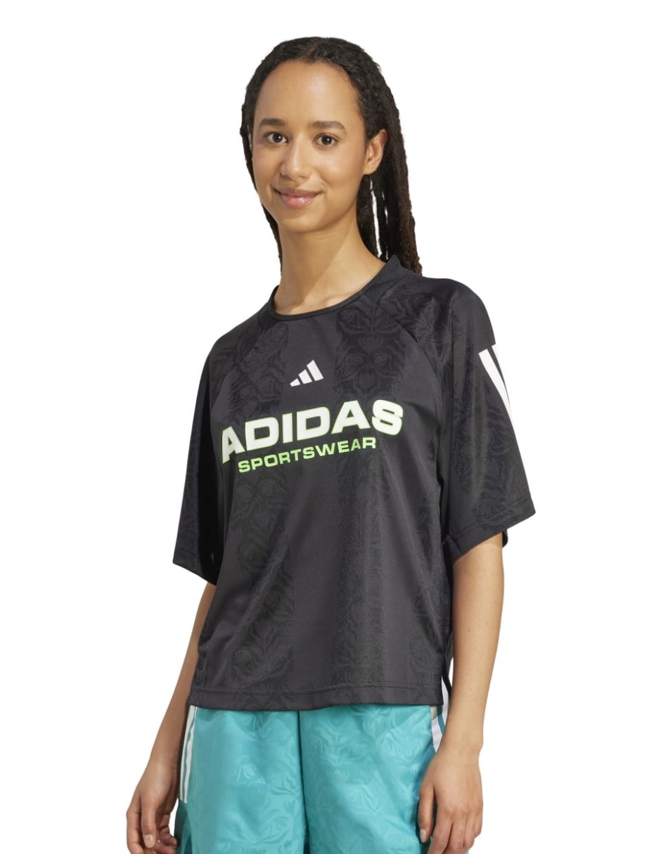 Playera manga corta House Of Tiro cuello redondo para mujer