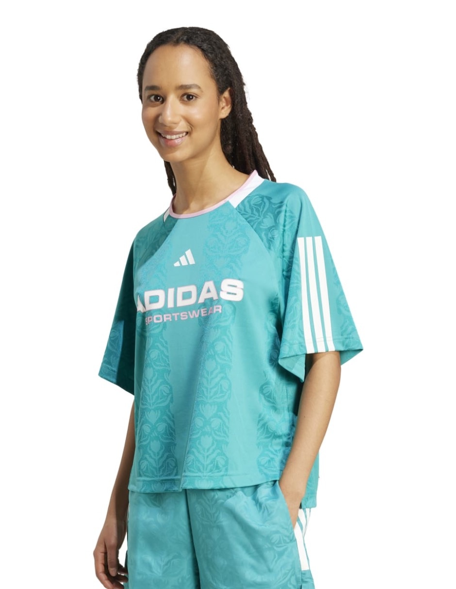 Playera manga corta House Of Tiro cuello redondo para mujer
