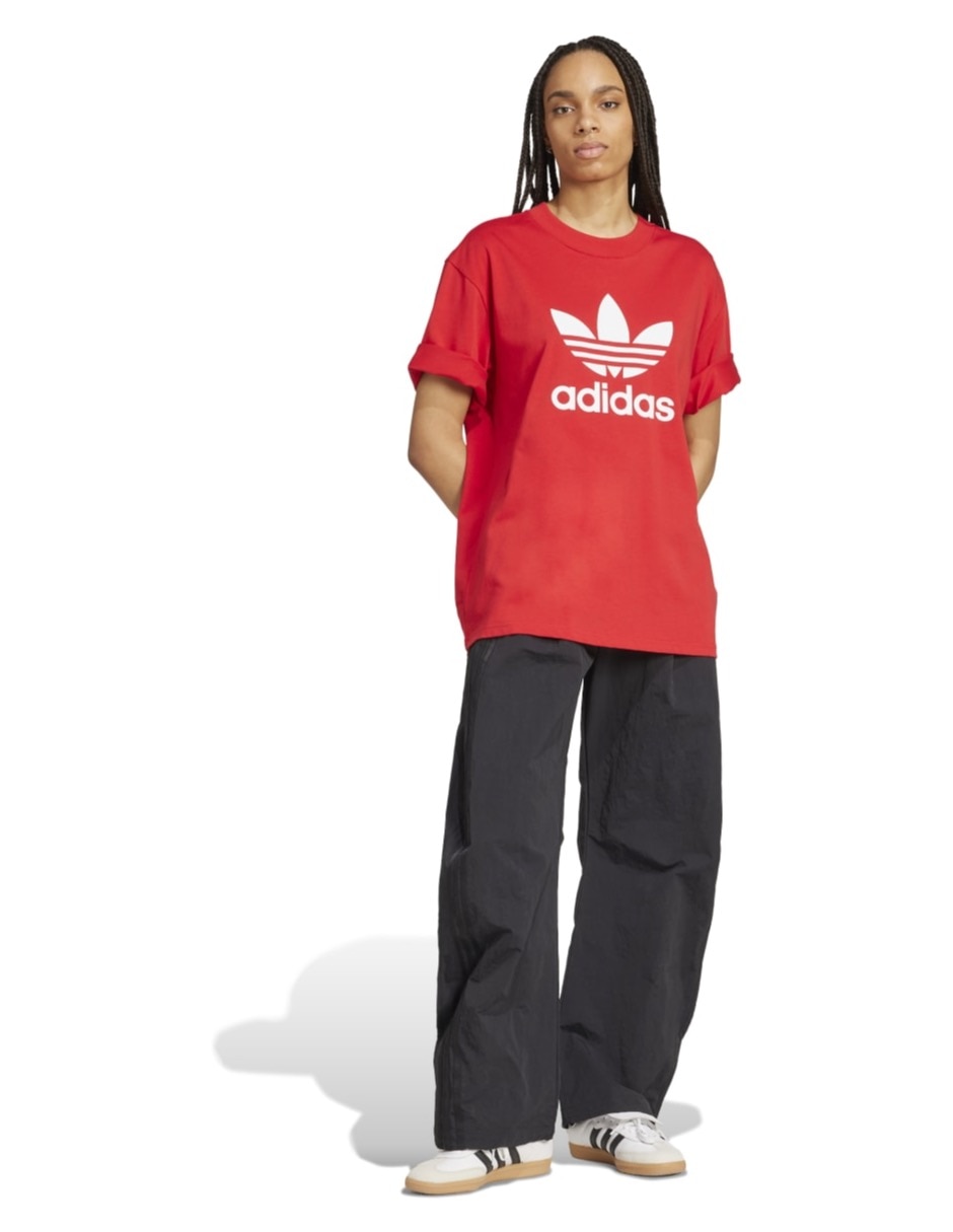 Playera manga corta Adicolor cuello redondo para mujer 4