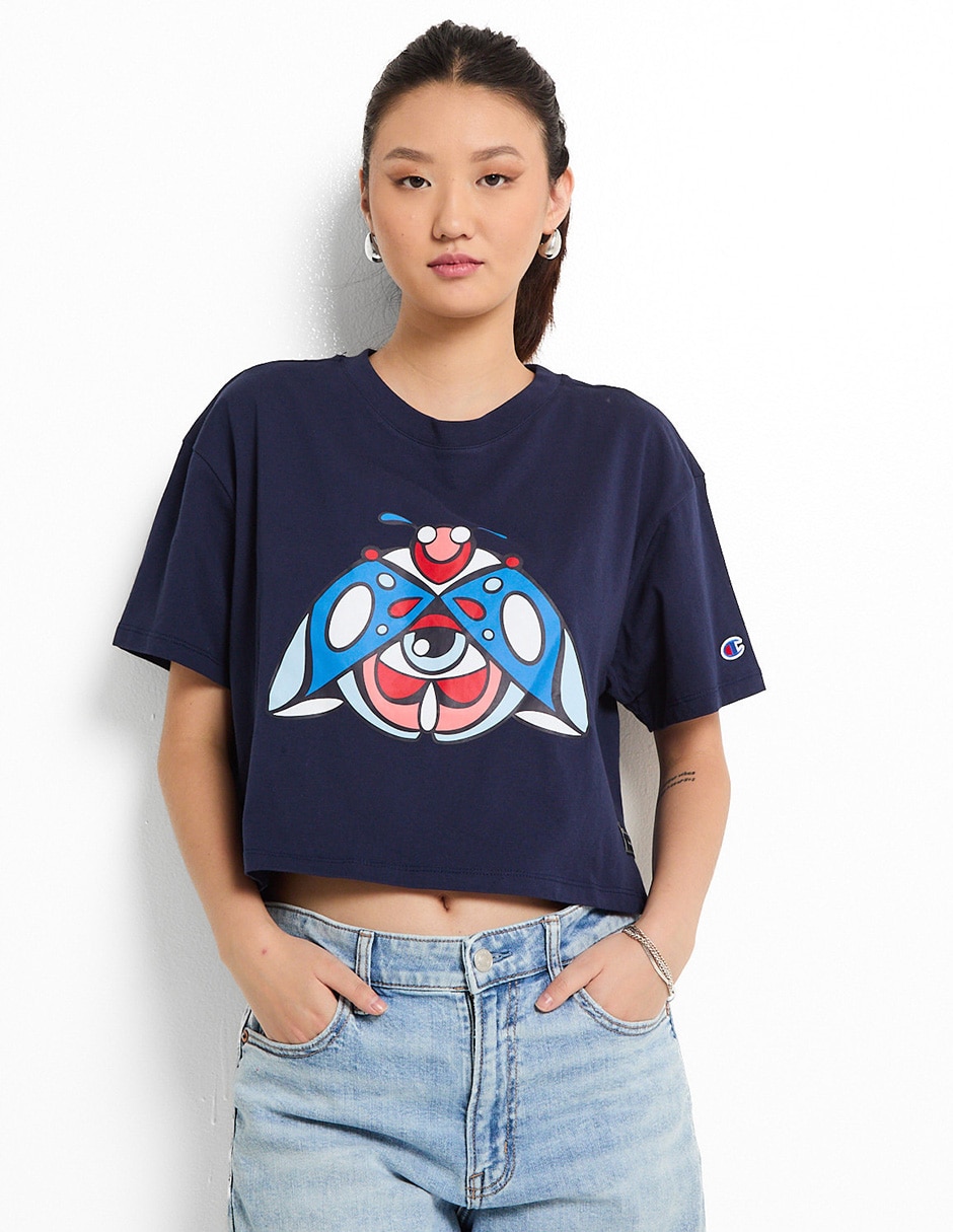 Playera manga corta Champion cuello redondo para mujer