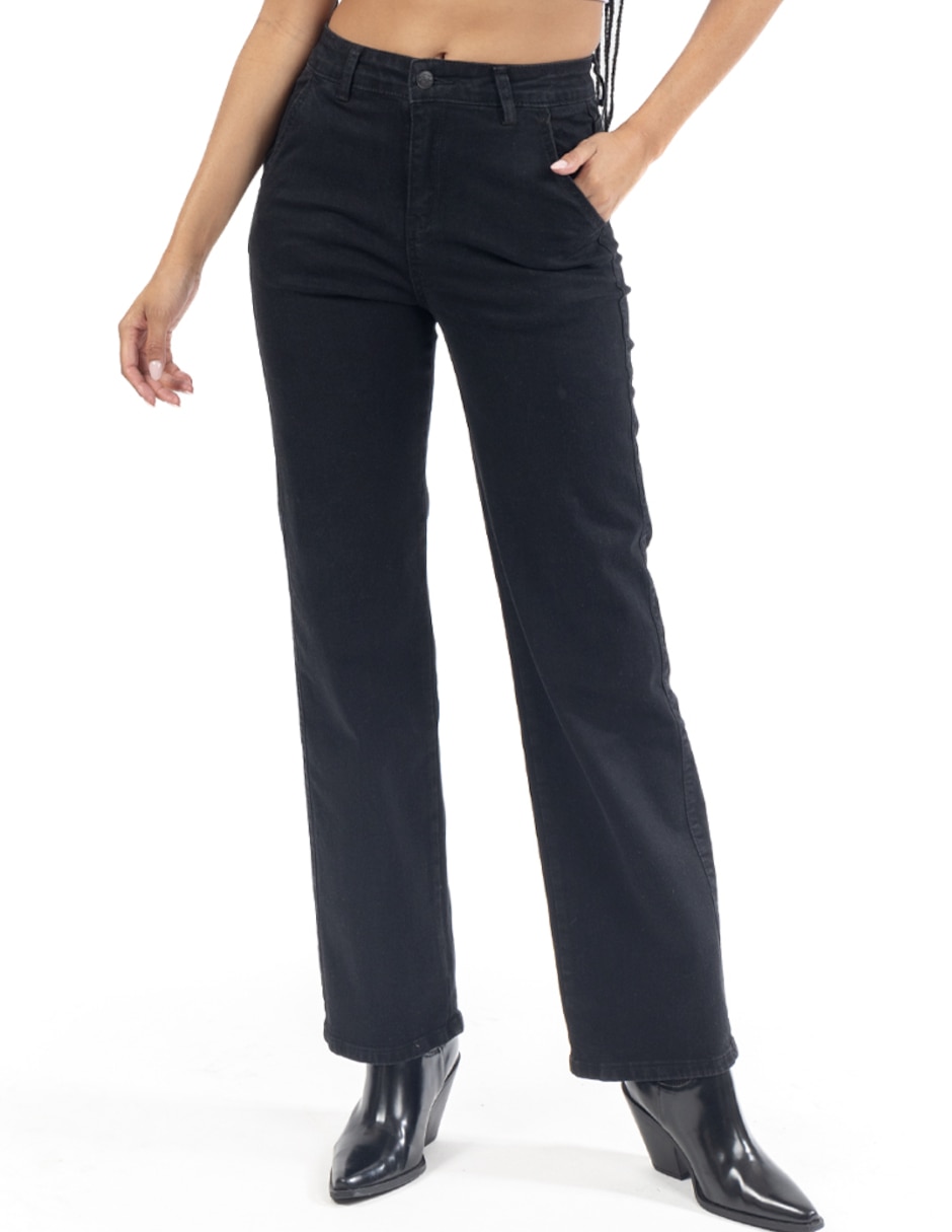 Jeans relaxed straight Quarry corte cadera para mujer