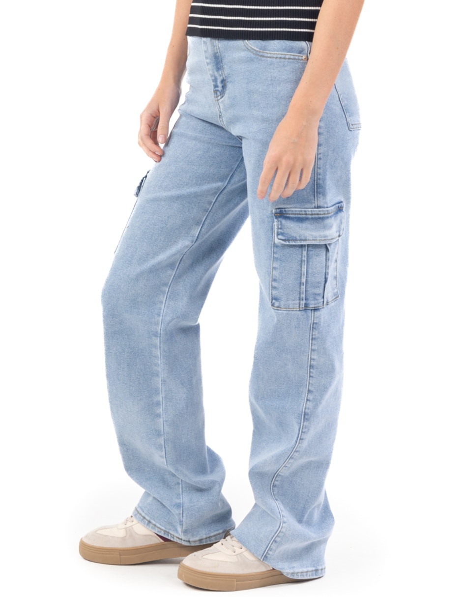 Jeans cargo relajado quarry corte cintura para mujer 2
