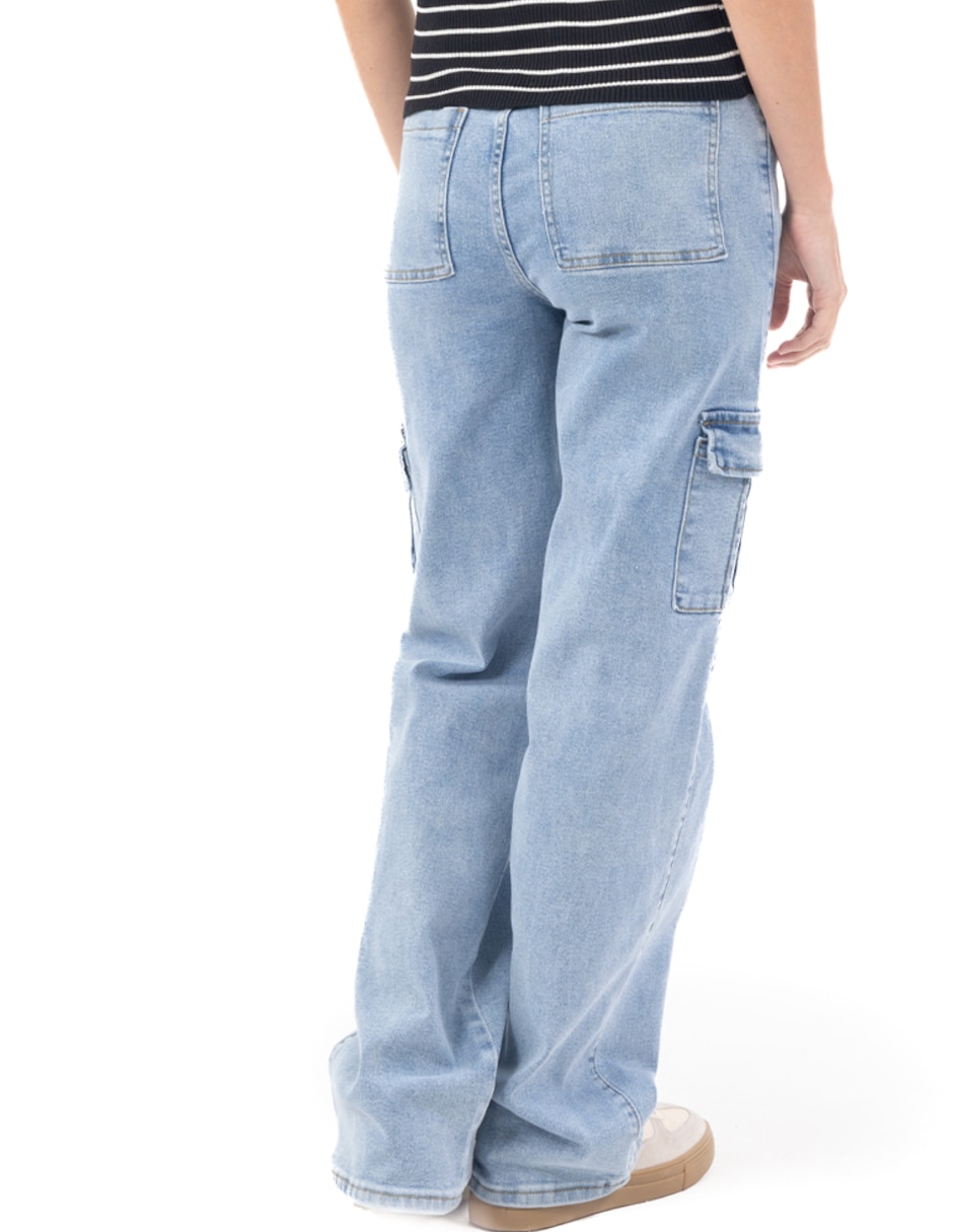 Jeans cargo relajado quarry corte cintura para mujer 3