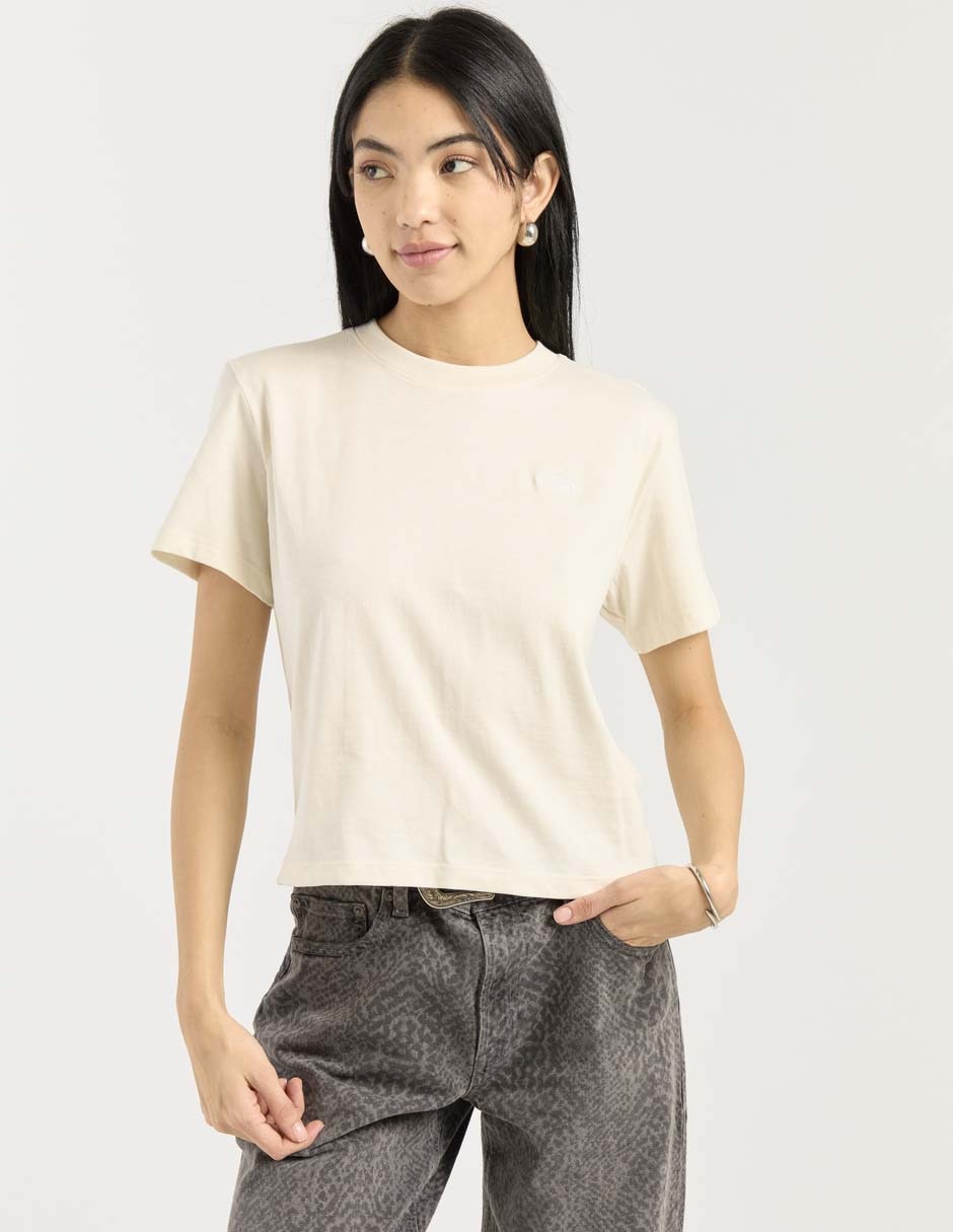 Playera manga corta cuello redondo para mujer