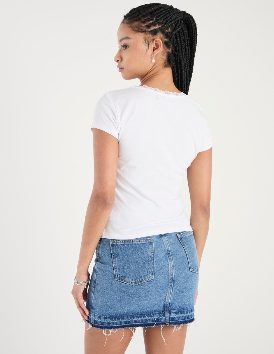 Playera manga corta cuello redondo para mujer 2