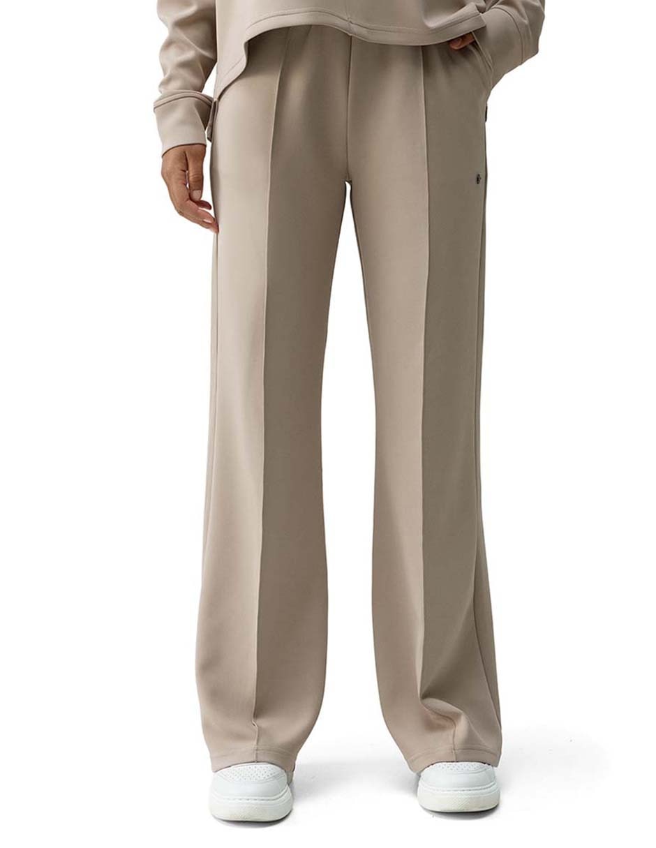Pants straight con elástico para mujer