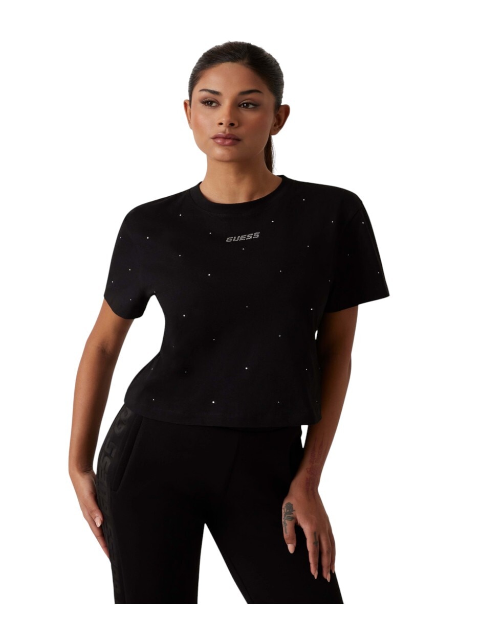 Cuello Redondo Playeras De Guess De Mujer Playera Manga Corta