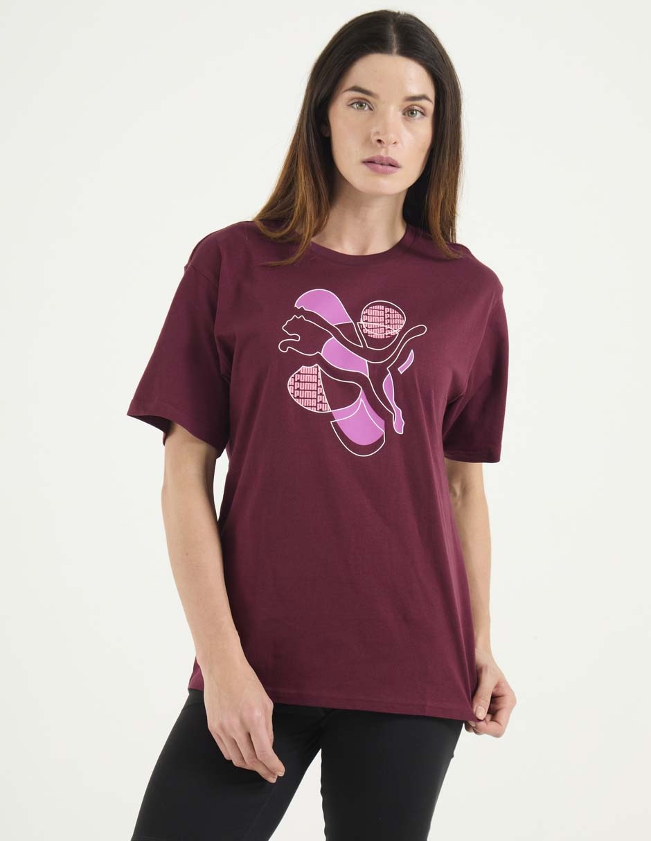 Playera manga corta Graphic Relaxed Energy Tee cuello redondo para mujer