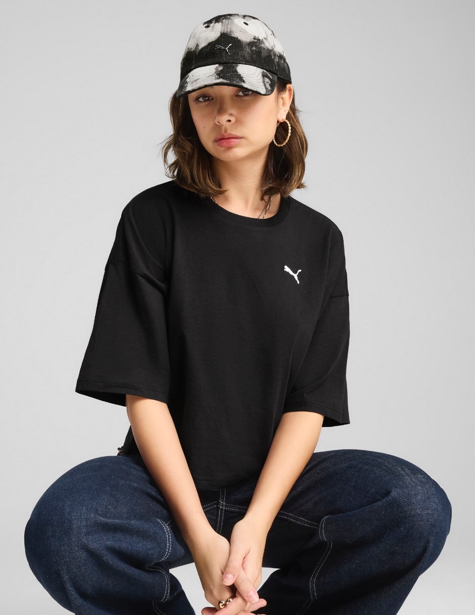 Playera manga al codo Wardrobe Ess cuello redondo para mujer