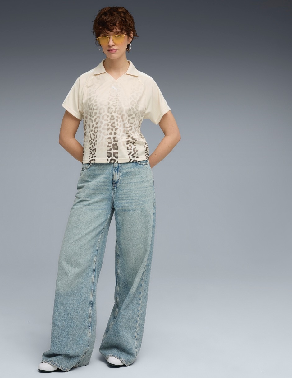 Playera manga corta cuello camisero para mujer 7