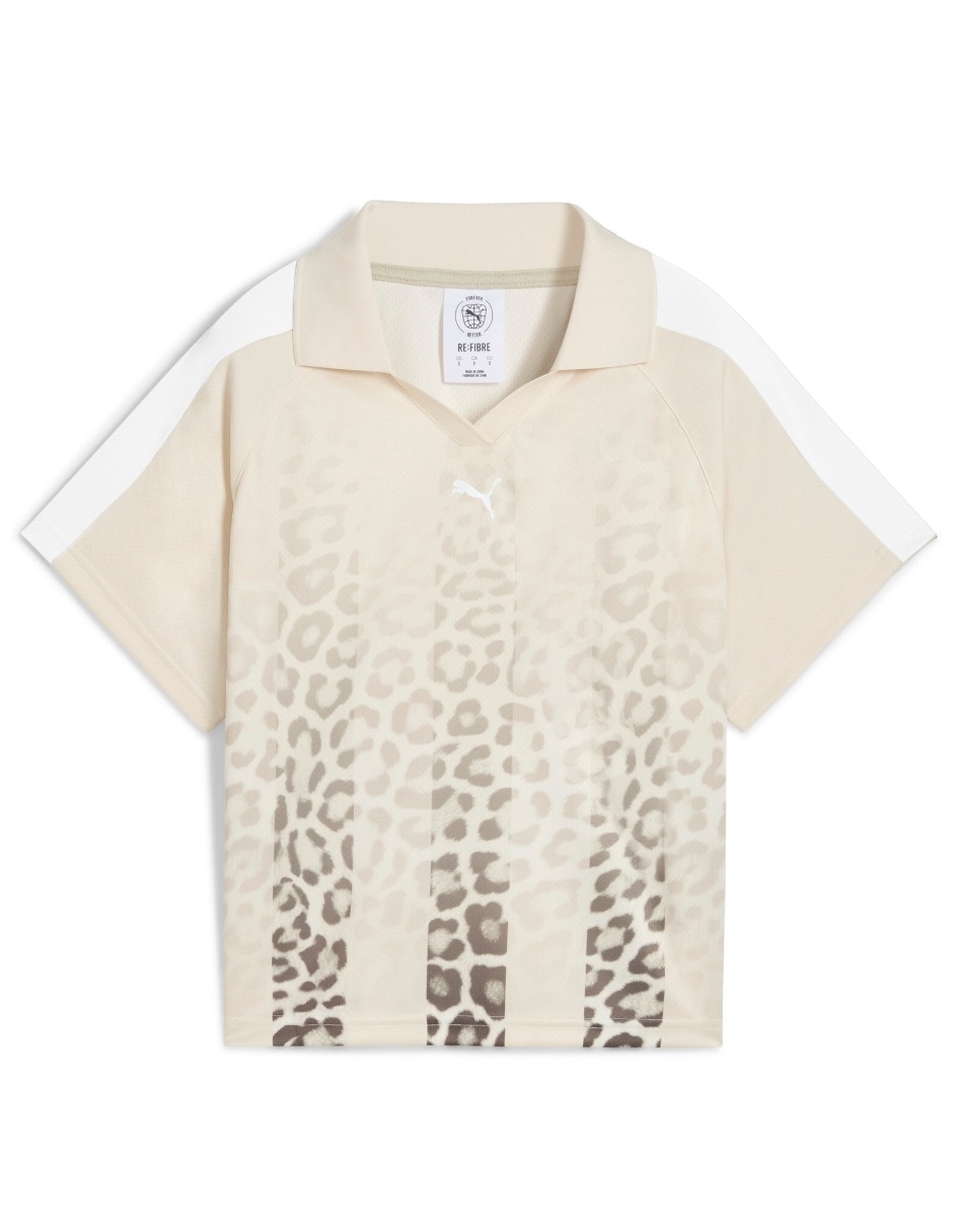 Playera manga corta cuello camisero para mujer 8