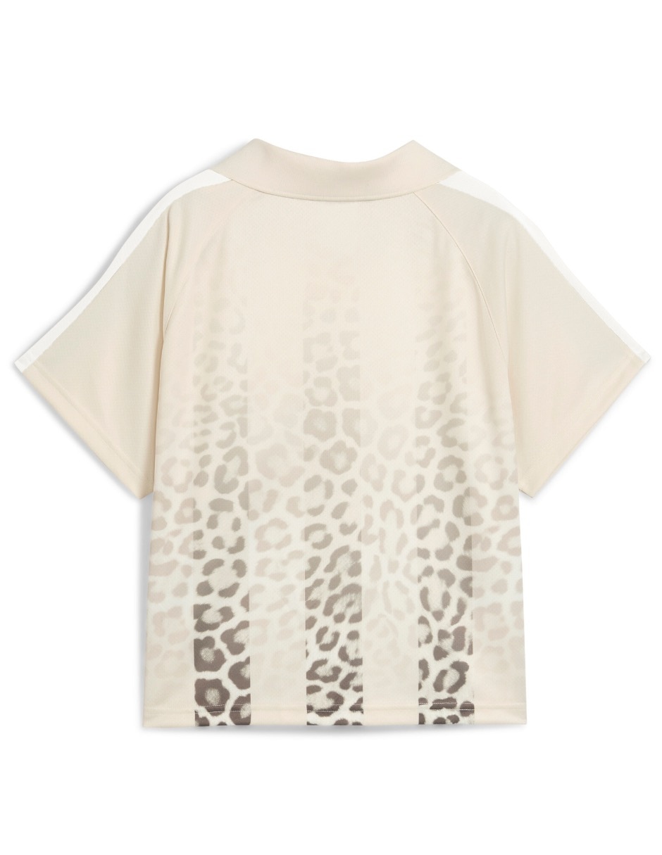 Playera manga corta cuello camisero para mujer 9