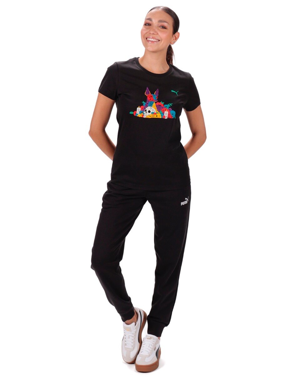 Playera manga corta Puma Ess Día de Muertos cuello redondo para mujer