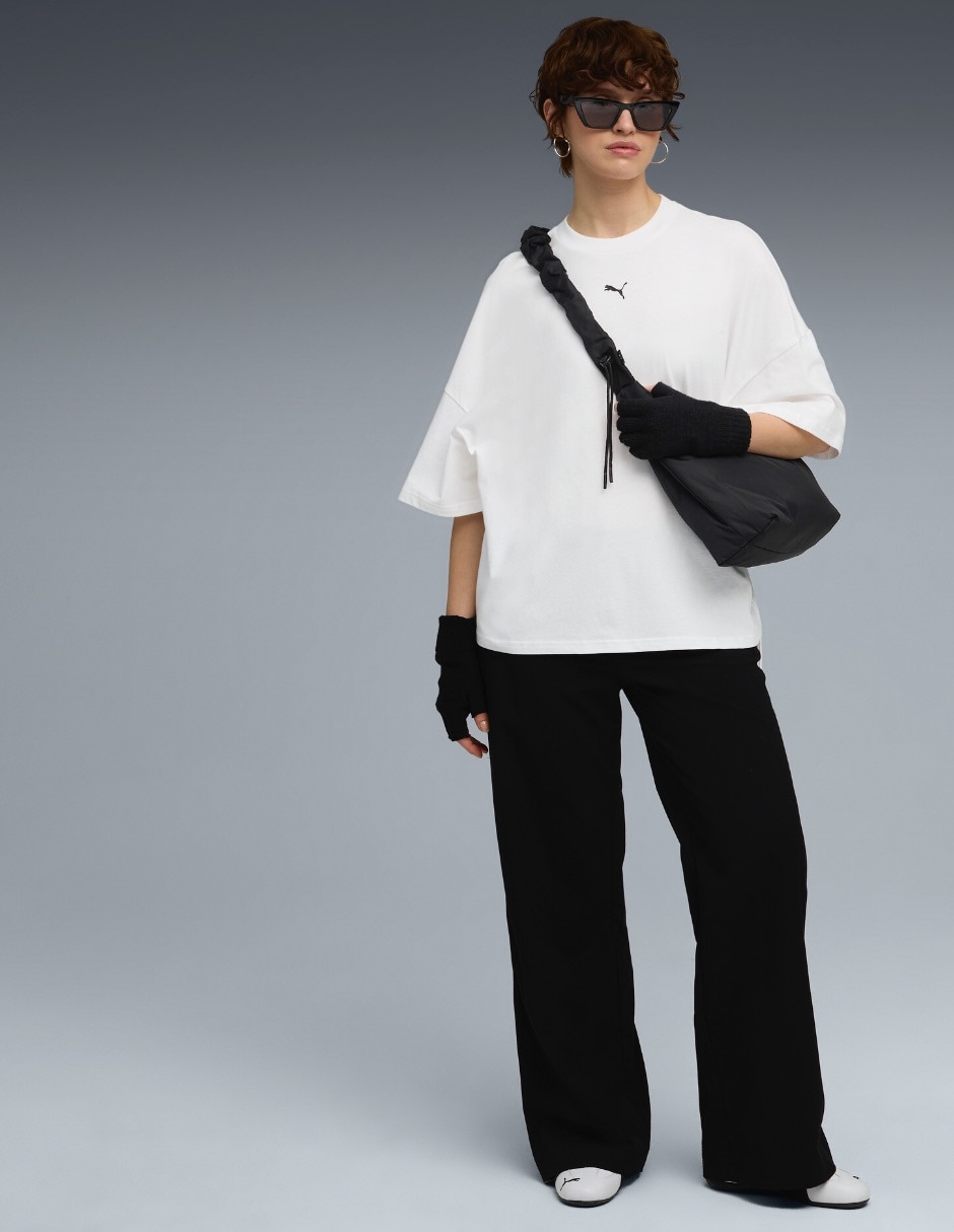 Playera manga al codo cuello redondo para mujer 4