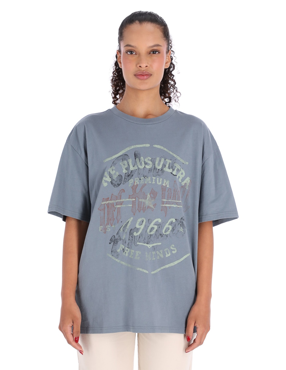 Playera manga corta cuello redondo para mujer