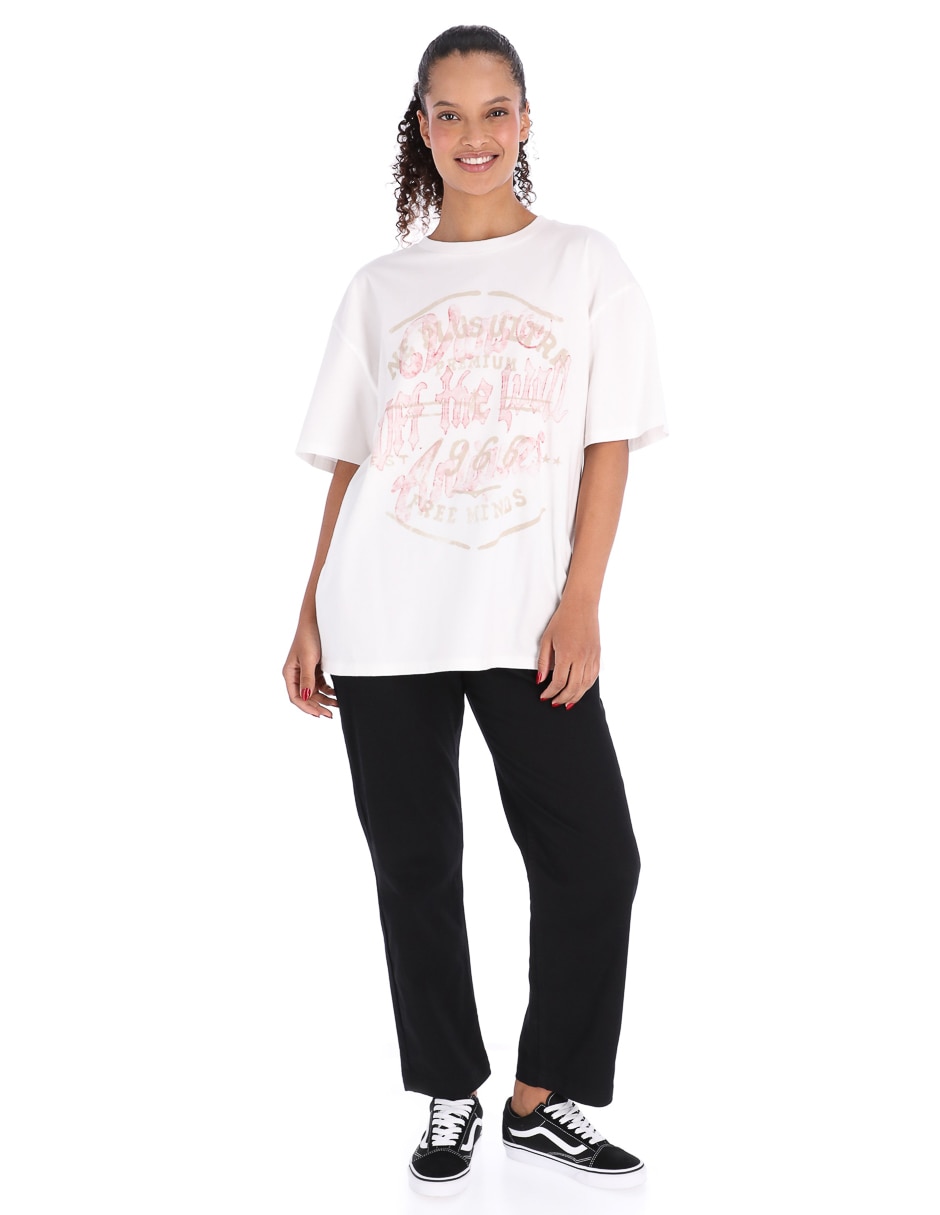 Playera manga corta cuello redondo para mujer 3