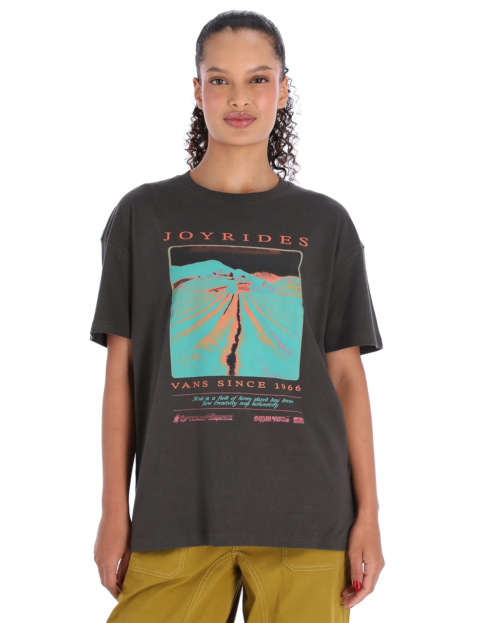 Playera manga corta cuello redondo para mujer