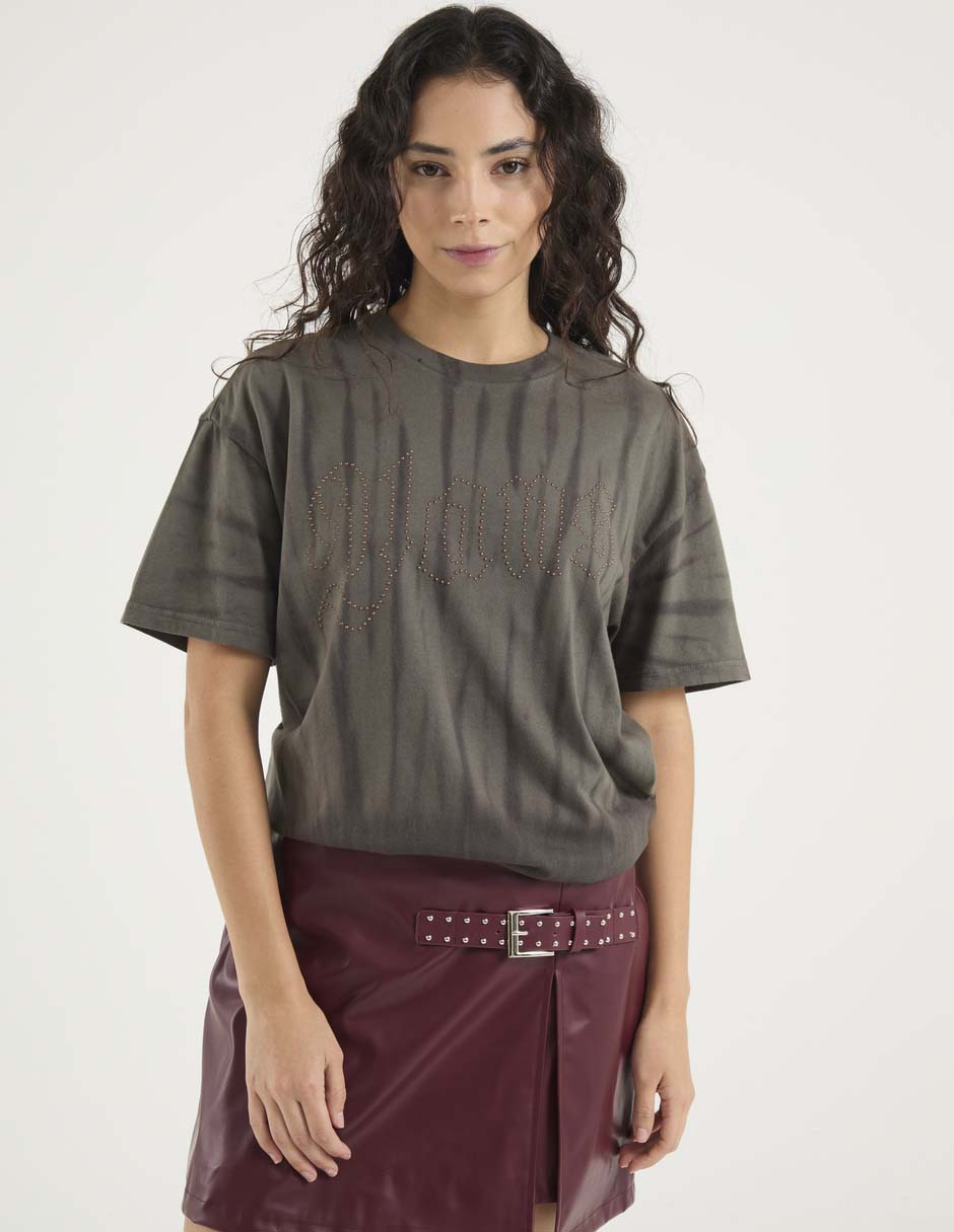 Playera manga corta cuello redondo para mujer