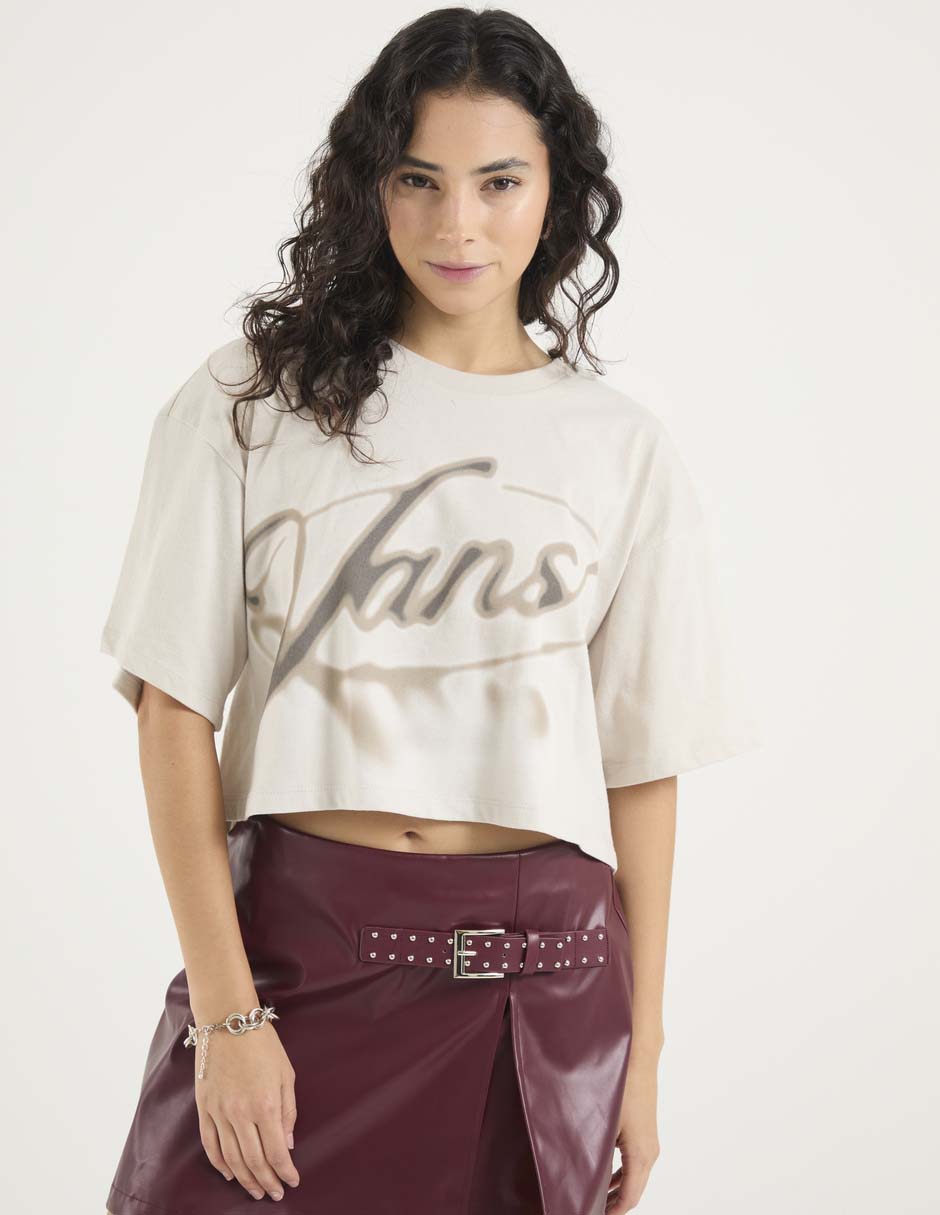 Playera manga corta cuello redondo para mujer