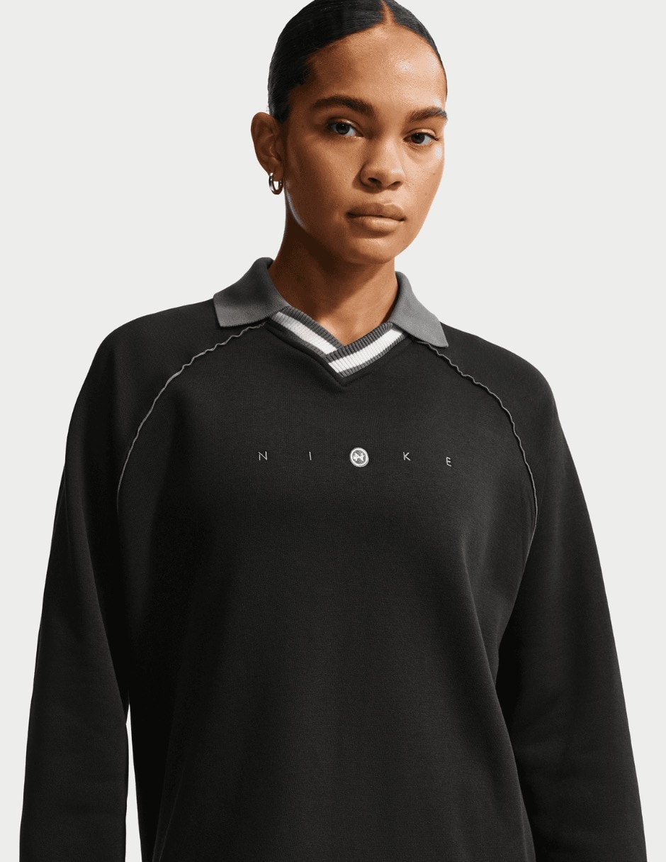 Playera manga larga cuello polo redondo para mujer 3