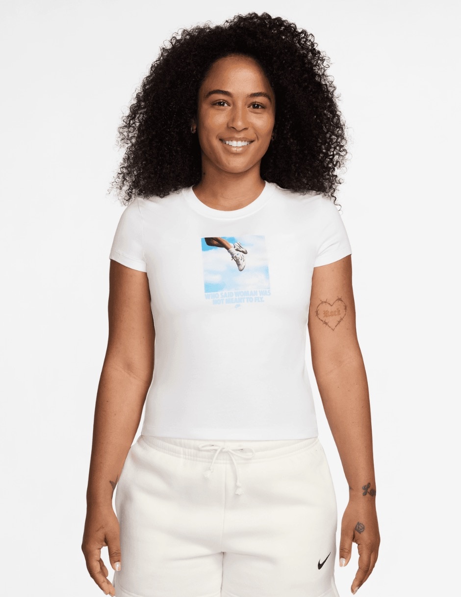 Playera manga corta cuello redondo para mujer