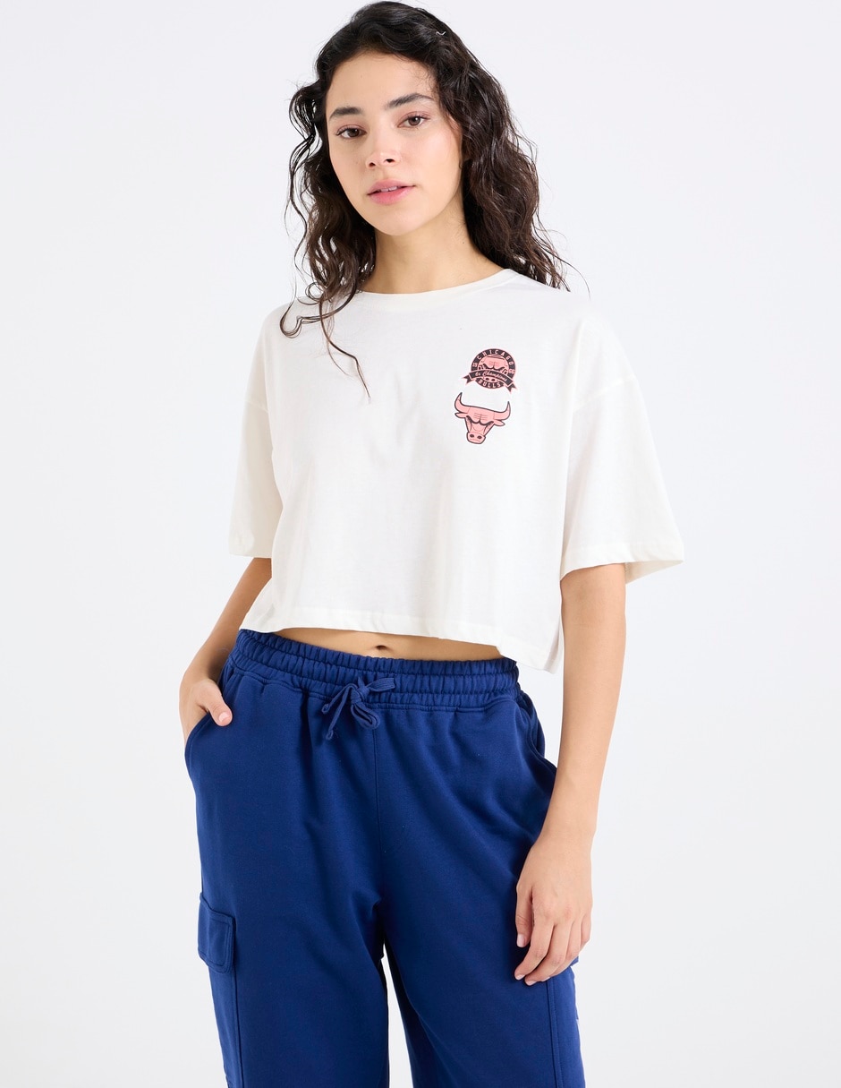 Playera manga corta Chicago Bulls cuello redondo para mujer