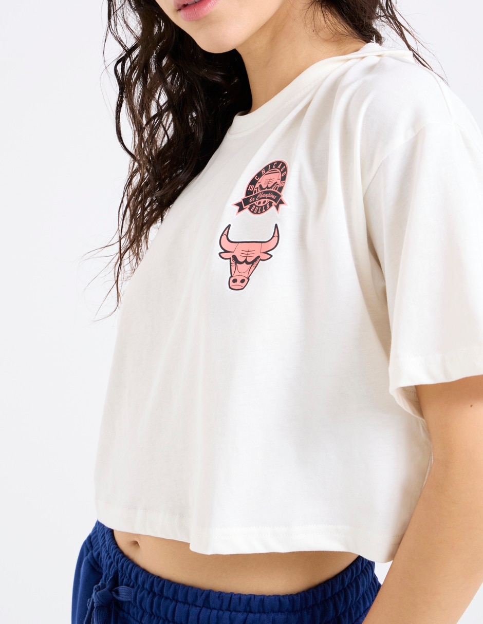 Playera manga corta Chicago Bulls cuello redondo para mujer 4