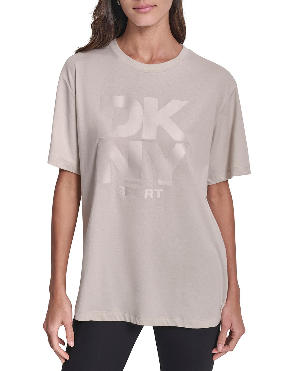 Playera manga corta cuello redondo para mujer