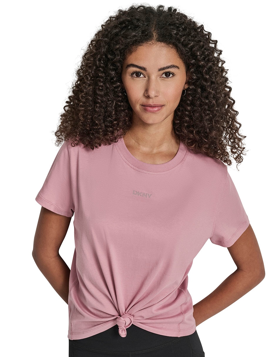 Playera manga corta cuello redondo para mujer
