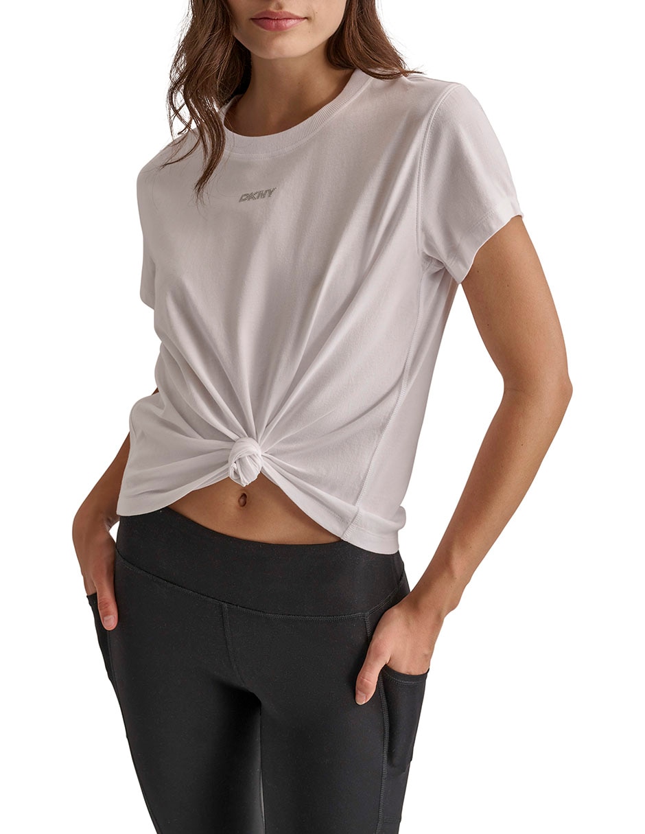 Playera manga corta cuello redondo para mujer