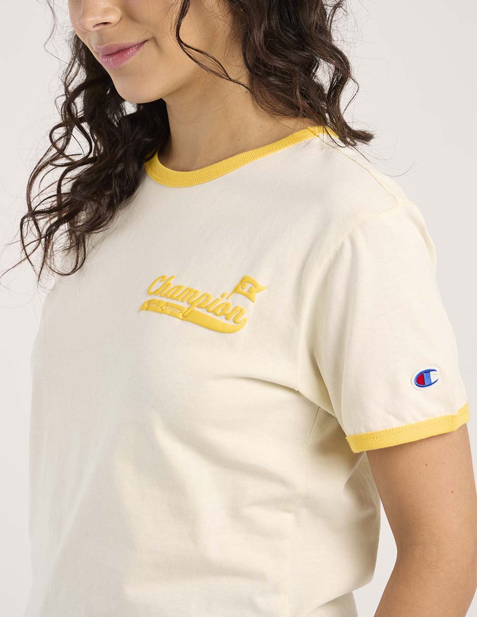 Playera manga corta cuello redondo para mujer 4