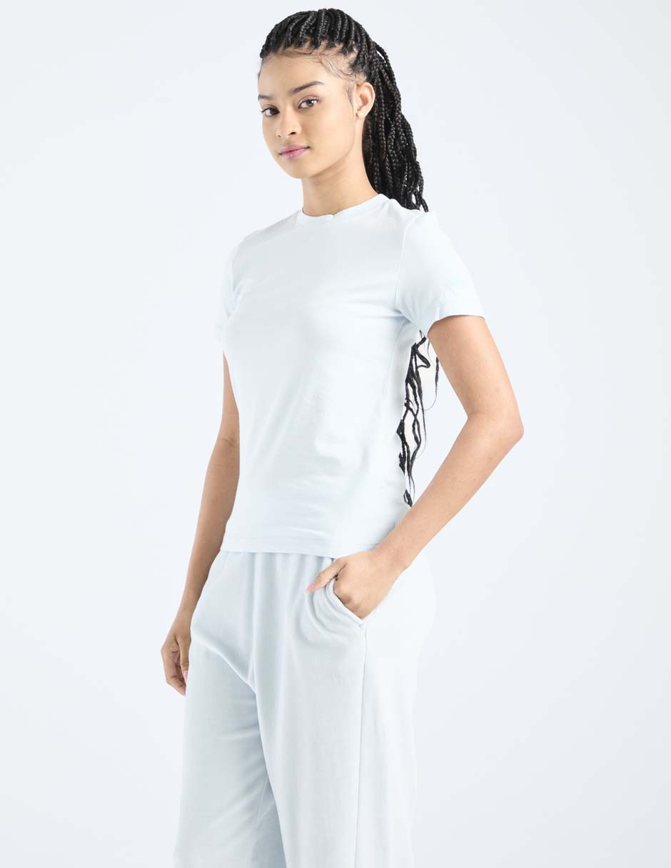 Playera manga corta cuello redondo para mujer