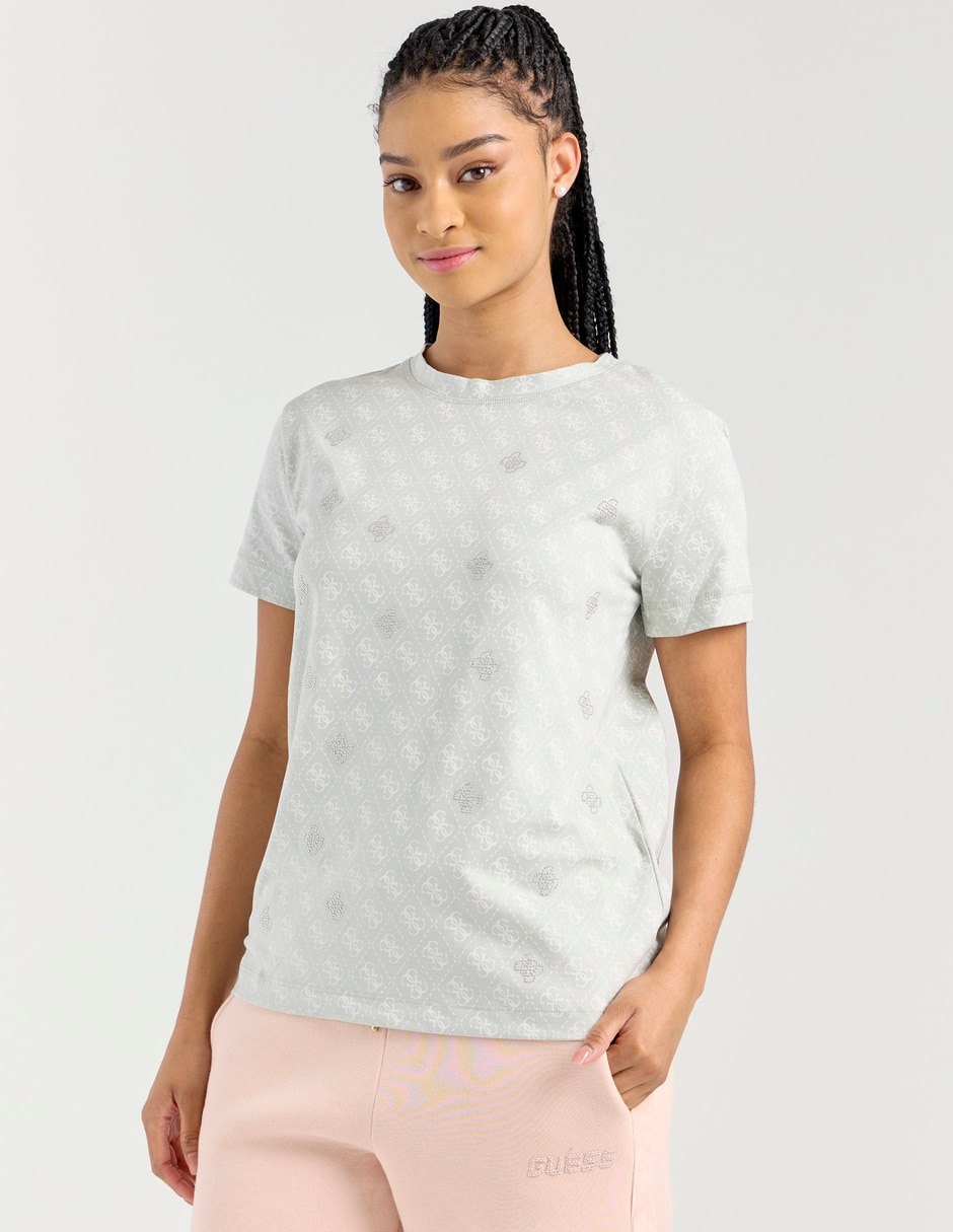 Playera manga corta cuello redondo para mujer