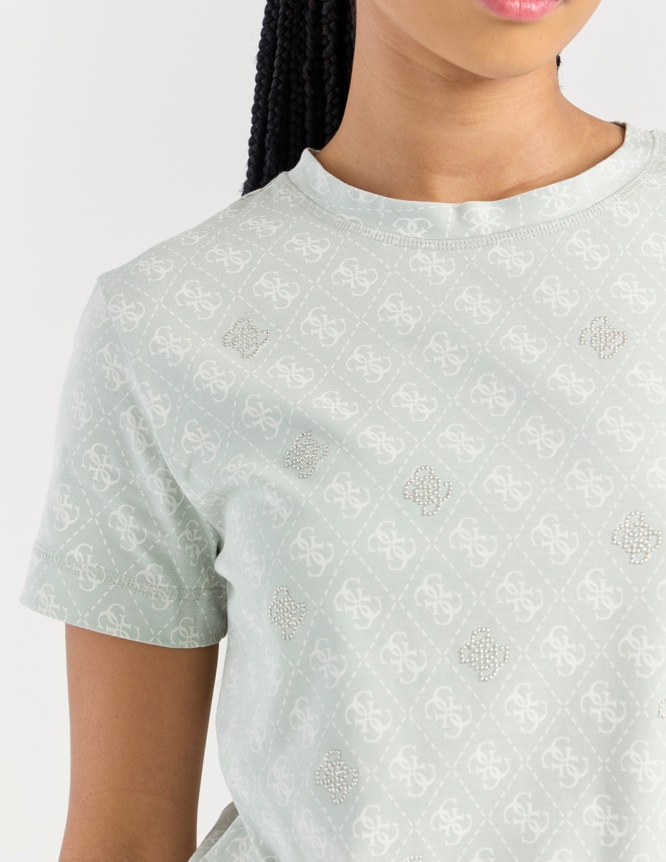 Playera manga corta cuello redondo para mujer 4