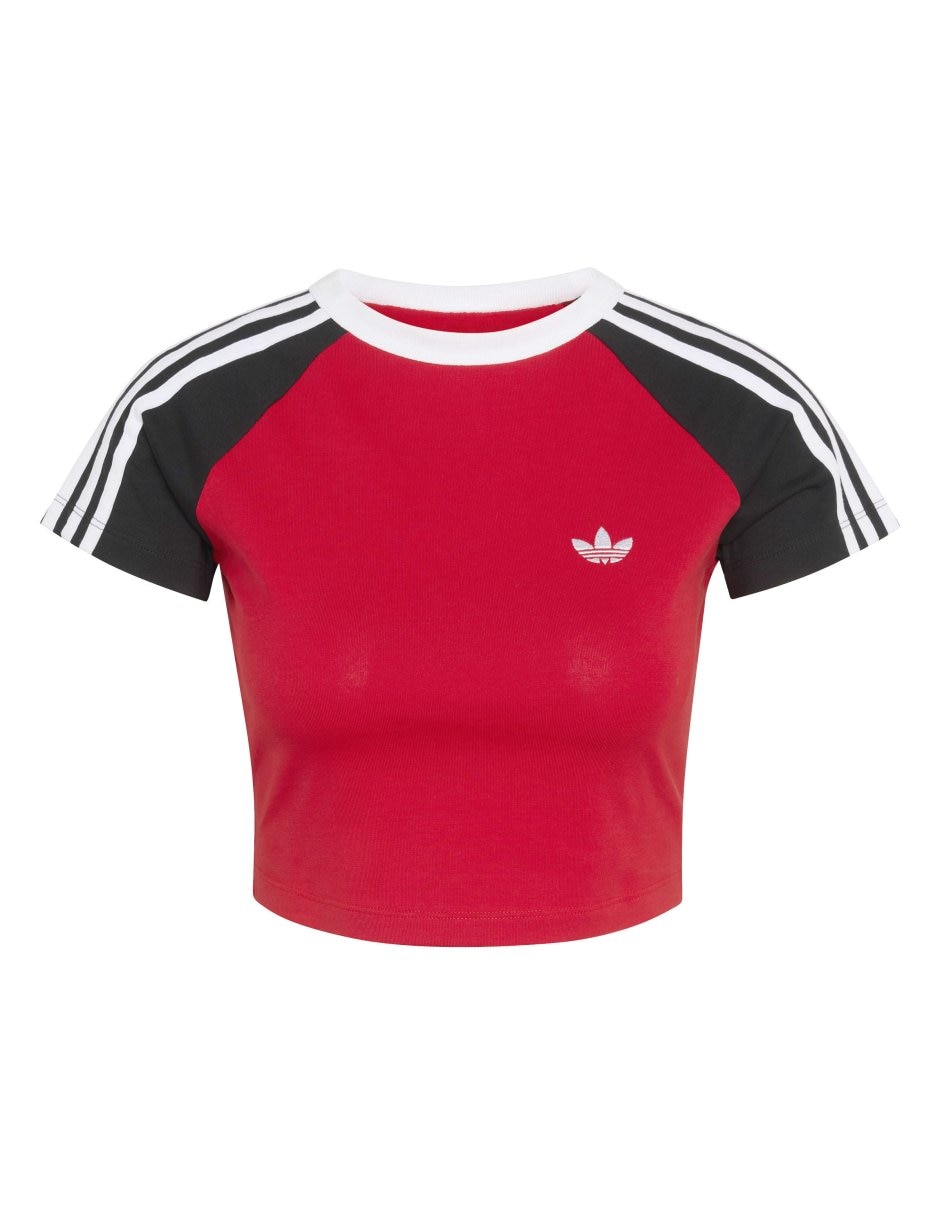 Playera manga corta Adicolor  cuello V para mujer 2