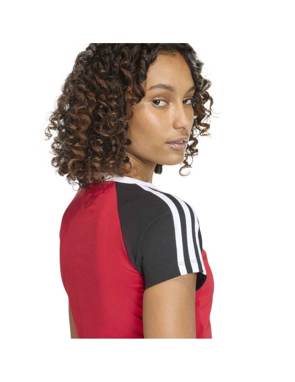 Playera manga corta Adicolor  cuello V para mujer 6