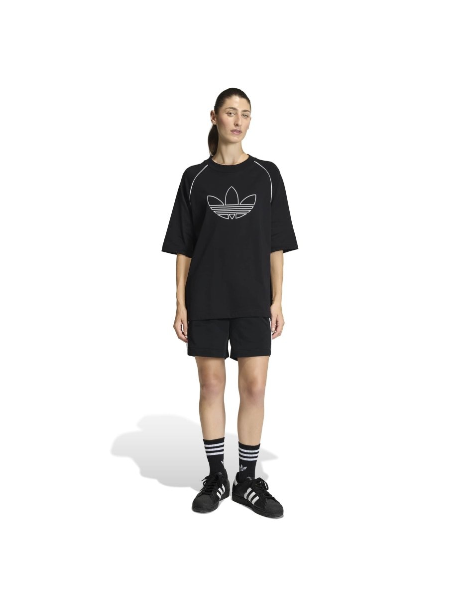 Playera manga corta Adicolor cuello redondo para mujer 4