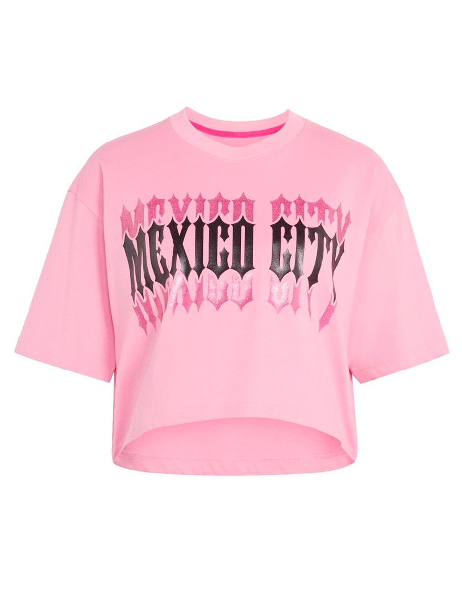 "playera" "manga" corta city t-shirt "cuello" redondo "para mujer" 2