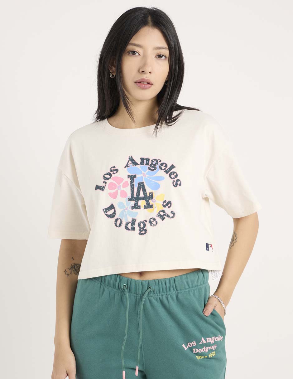 Playera manga corta Los Angeles Dodgers cuello redondo para mujer