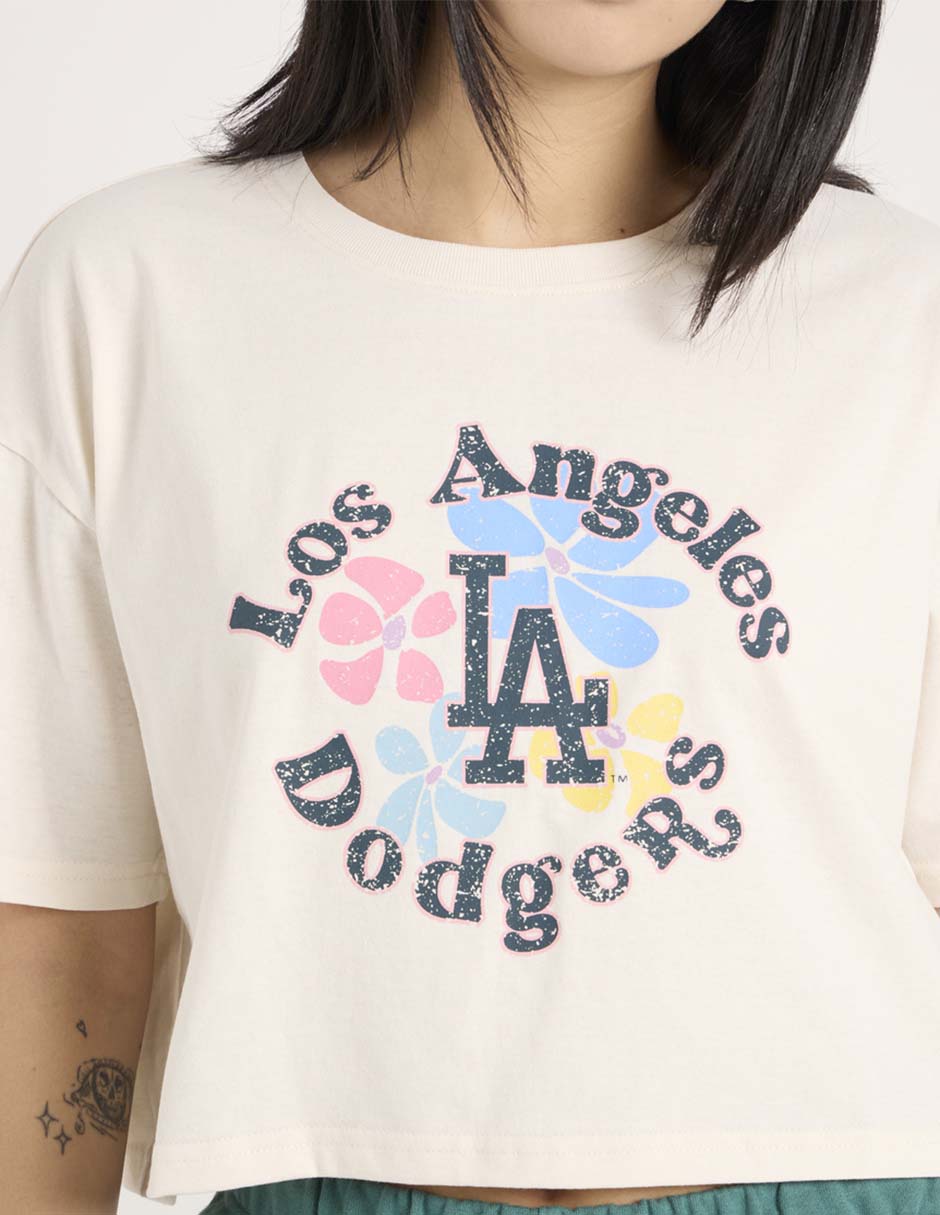 Playera manga corta Los Angeles Dodgers cuello redondo para mujer 4
