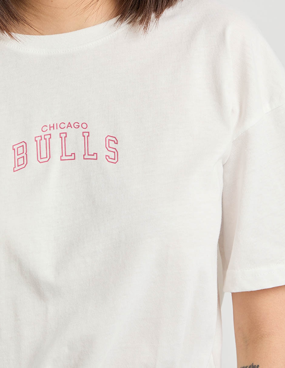 Playera manga corta Chicago Bulls cuello redondo para mujer 5