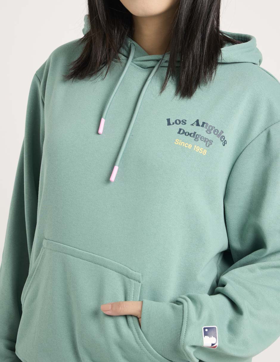 Sudadera con capucha y bolsa Los Angeles Dodgers para mujer 4