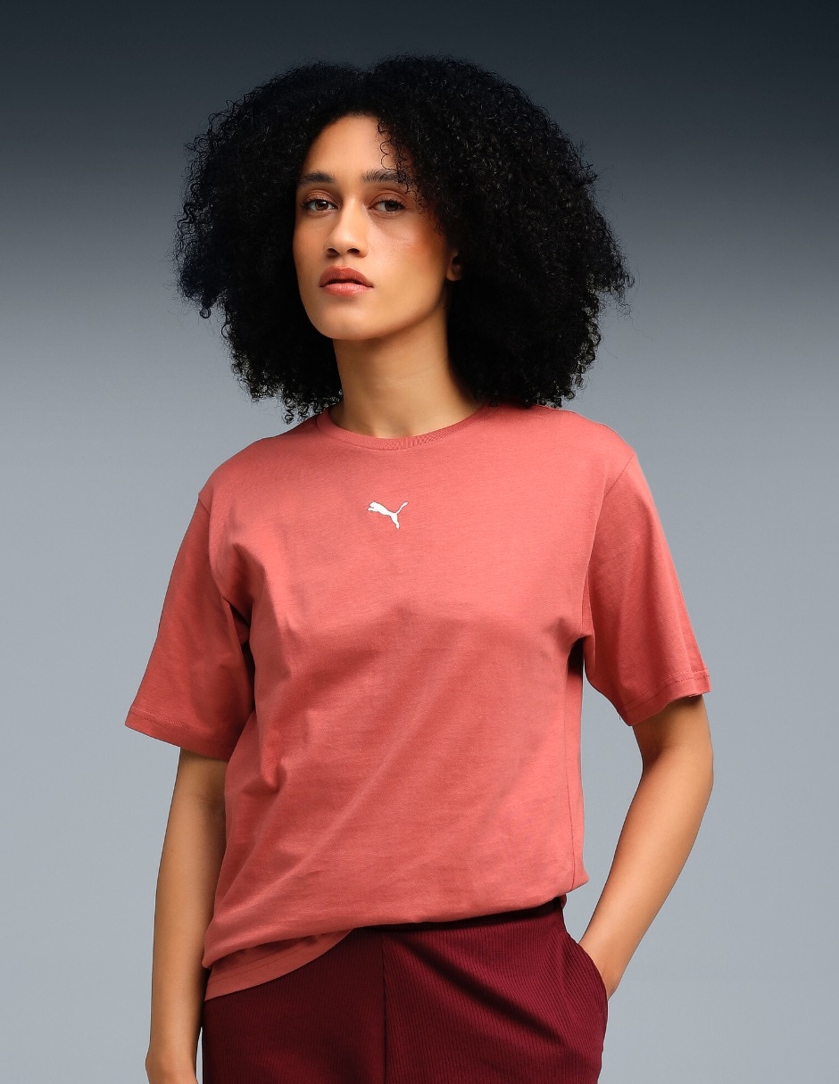 Playera manga corta Ess cuello redondo para mujer