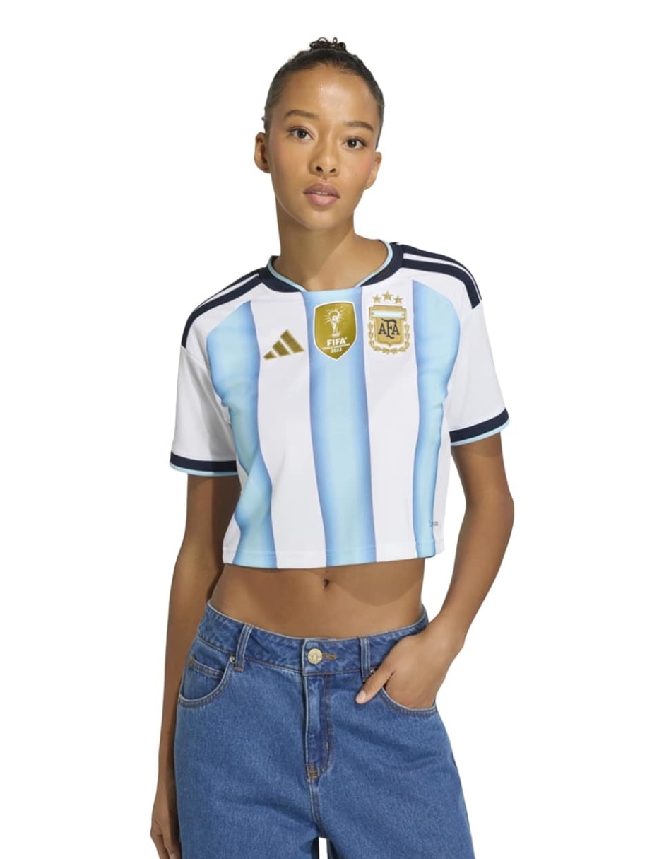 Playera manga corta Argentina Afa cuello redondo para mujer